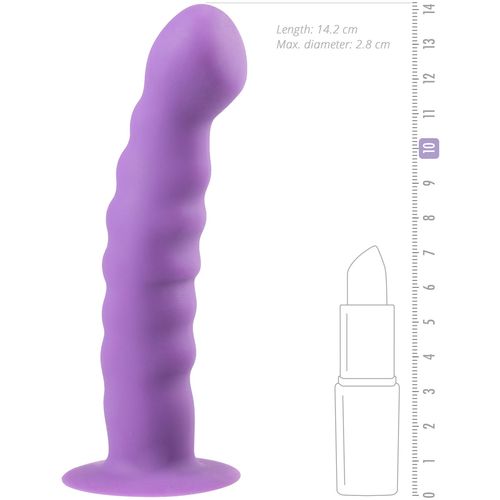 Silikonski dildo sa usisnom čašom - ljubičast slika 3