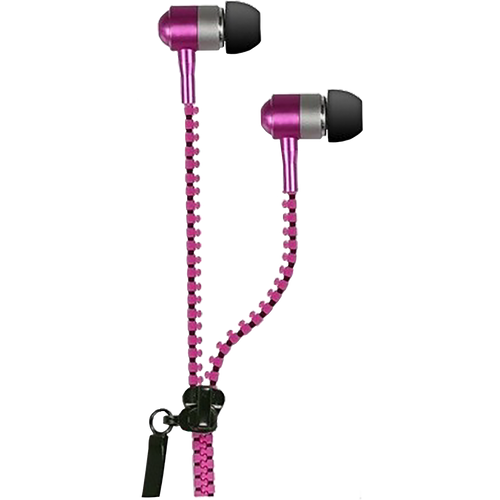 IRRADIO Slušalice, stereo sa rajfešlusom, 3.5 mm, pink - JERSEY ZIP P slika 1