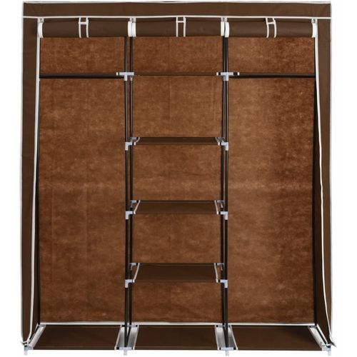 282454 Wardrobe with Compartments and Rods Brown 150x45x175 cm Fabric slika 29