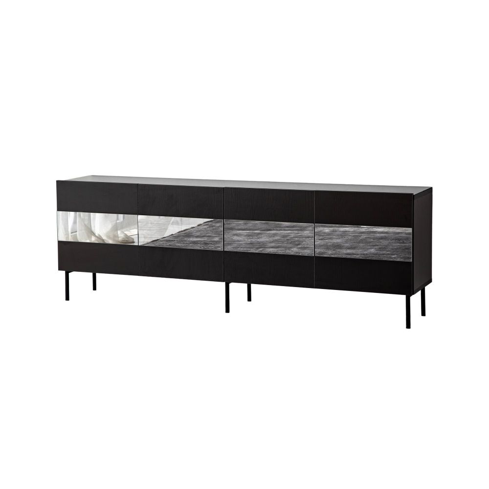 TV Stalak Leon - Crni, Fume Black slika 6