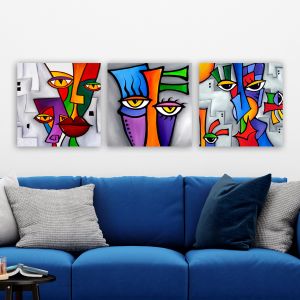 3P5434755 Multicolor Decorative Canvas Painting (3 Pieces)