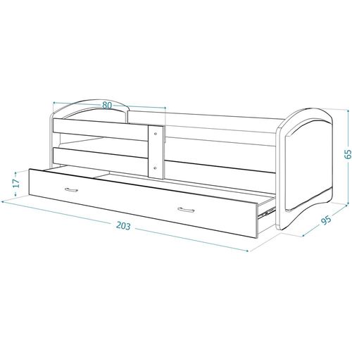 Dečiji tapacirani krevet MEGI - beli - 200x90cm slika 4