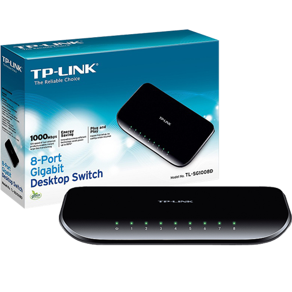 TP-LINK 8-Portni desktop switch, 5 x 10/100/1000 - TL-SG1008D slika 1