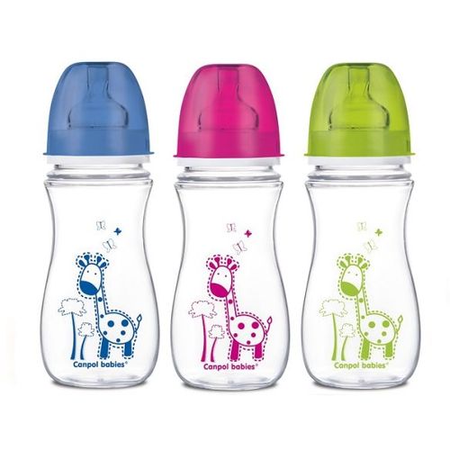 Canpol Baby Vrat Flašica Široki Antikolik 35/204 Easy Start - Colorful Animals 300Ml slika 1