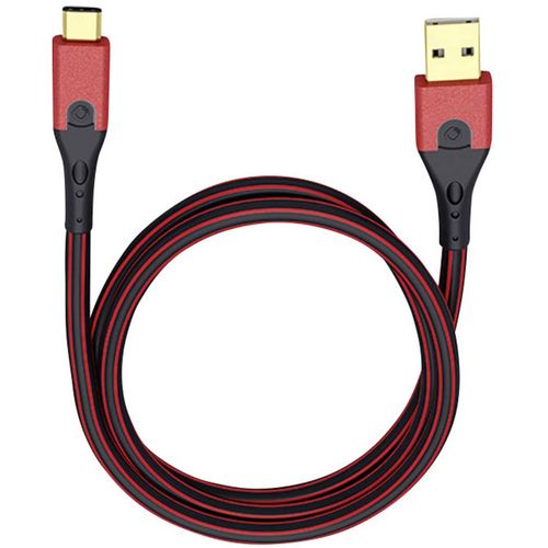 USB 3.0  [1x USB 3.2 gen. 1 utikač A (USB 3.0) - 1x muški konektor USB-C®] 1.00 m crvena/crna pozlaćeni kontakti Oehlbach USB Evolution C3 slika 1