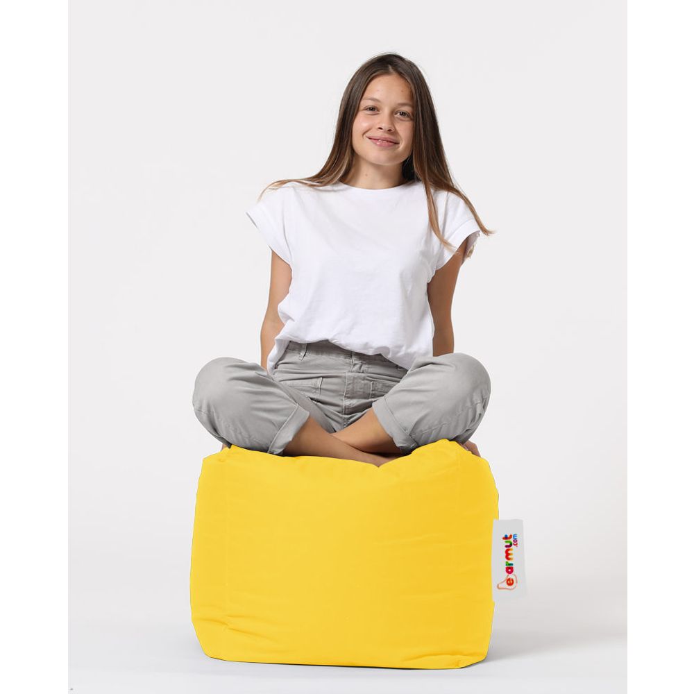 Žuti Kvadratni Puf - Vrt Pouffe slika 3