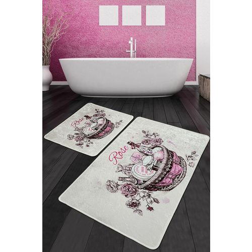 Rose Basket Djt Multicolor Bathmat Set (2 Pieces) slika 1