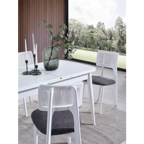 Milla - White White Extendable Dining Table & Chairs Set (4 Pieces) slika 6