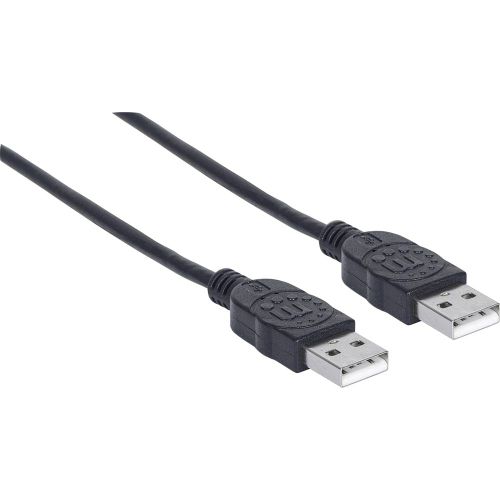 Manhattan USB kabel USB 2.0 USB-A utikač, USB-A utikač 1.00 m crna zaštićen s folijom, UL certificiran, pozlaćeni kontakti 353892 slika 2