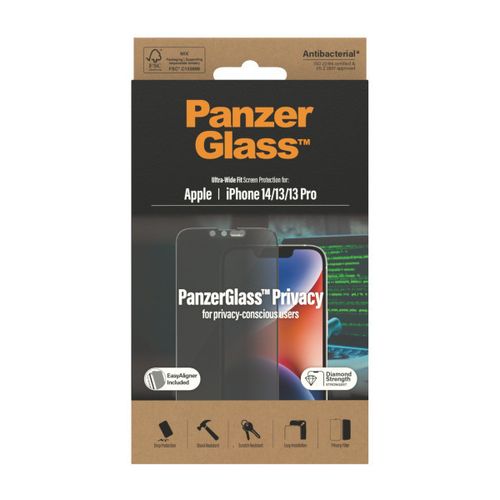 PanzerGlass zaštitno staklo UWF Privacy AB w. Applicator za iPhone 13/13 Pro/14 slika 2