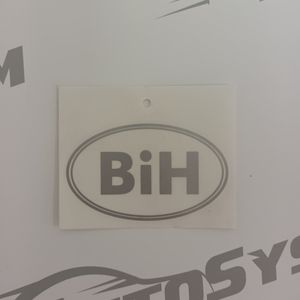 Naljepnica BiH s prozirnom podlogom i sivim slovima