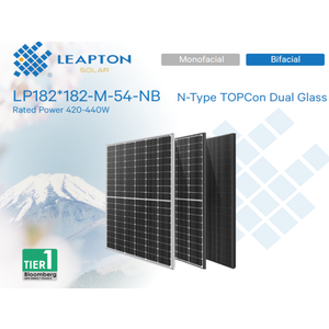 PV modul LEAPTON,440W,BF,N Tip,1100mm, black frame