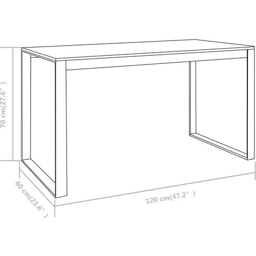 Stol za računalo crni i boja hrasta 120 x 60 x 70 cm slika 42