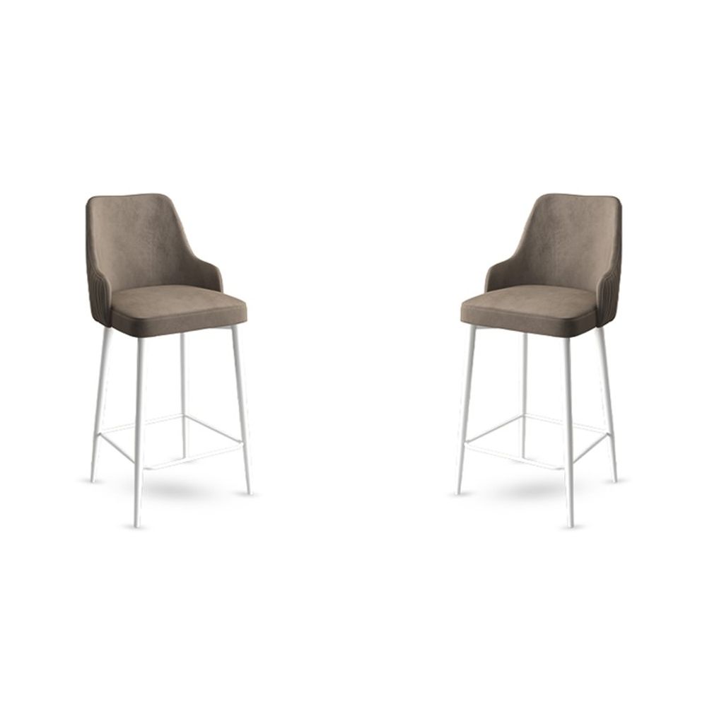 Enox - Cappuccino, Bijeli Cappuccino Barski Stolac Set (2 Komada) slika 1