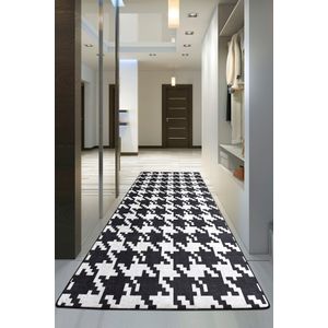 Elegantna TANKA Staza Kazayağı u Crno-Bijelom Dizajnu (80 x 120 cm)