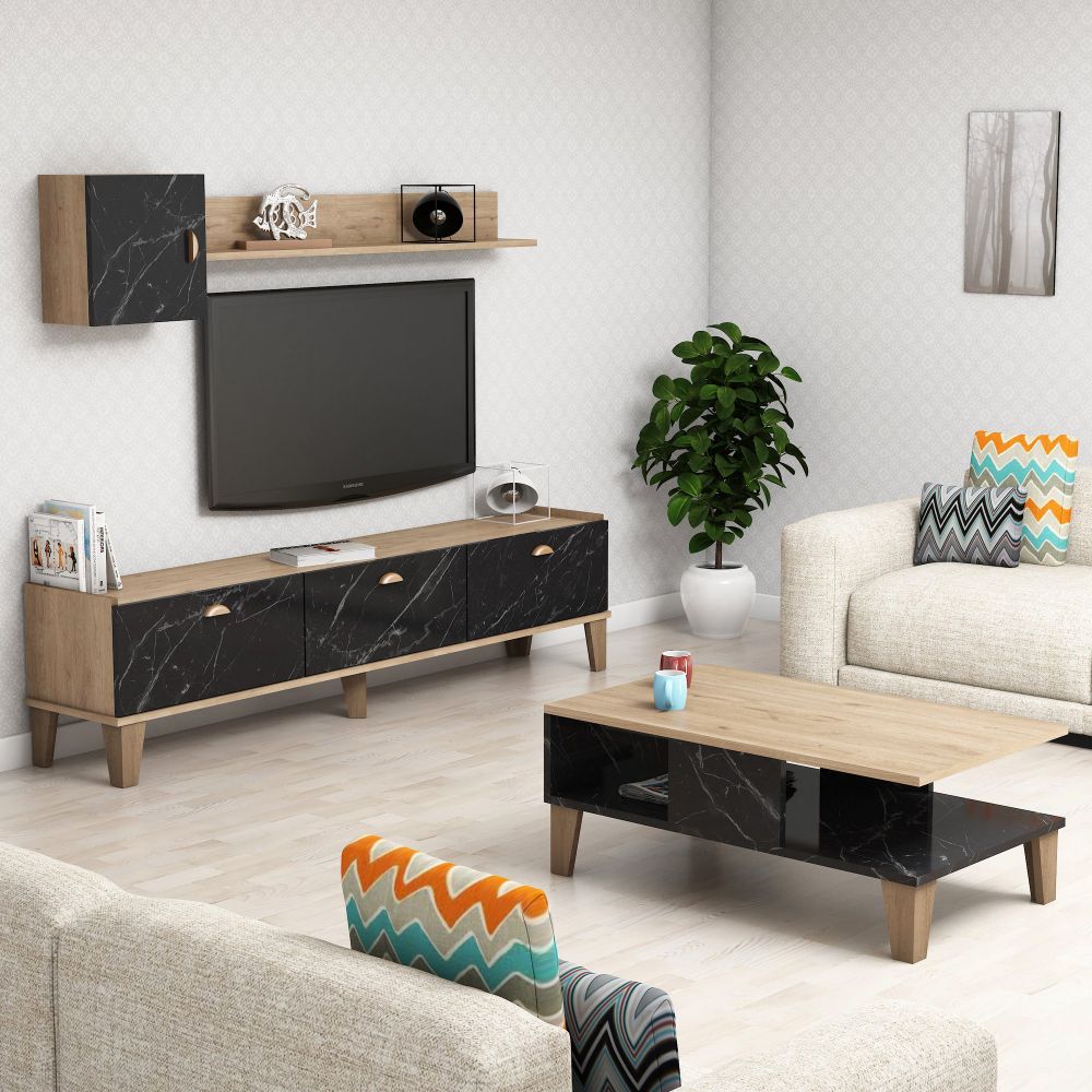 Sumer G5030 Oak Marble Set Namještaja za Dnevnu Sobu slika 1