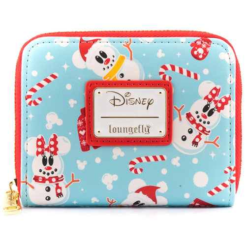 Loungefly Disney Seasonal Snowman Minnie Mickey Aop Zip Around novčanik slika 1