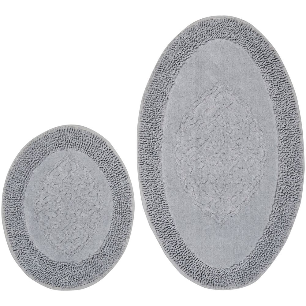 Set Pamučnih Kupatilskih Podmetača Cottonkt 000418 Sivi (2 Komada) slika 2