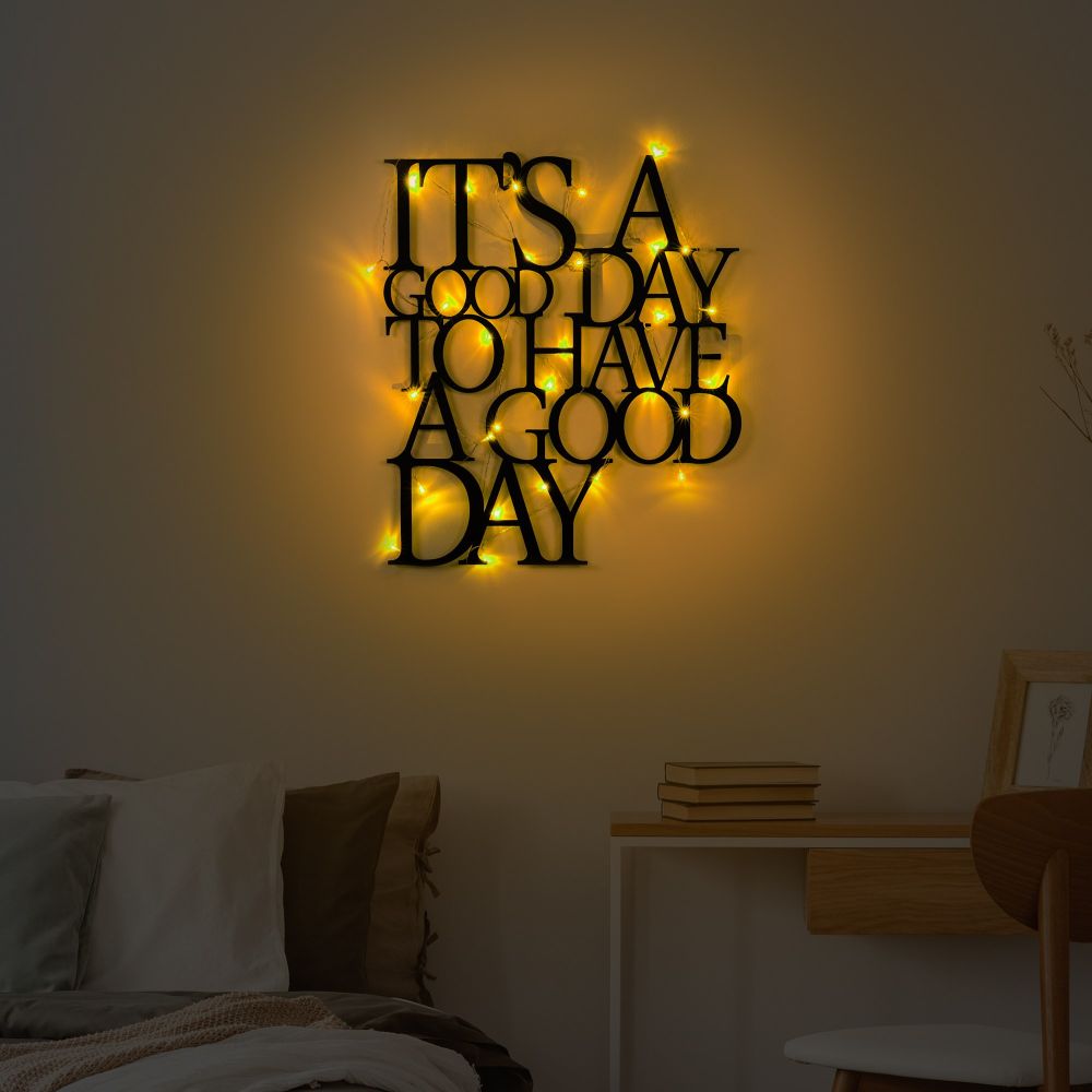 Decorative metal wall accessory Its A Good Day To Have A Good Day 187, colour: black slika 3