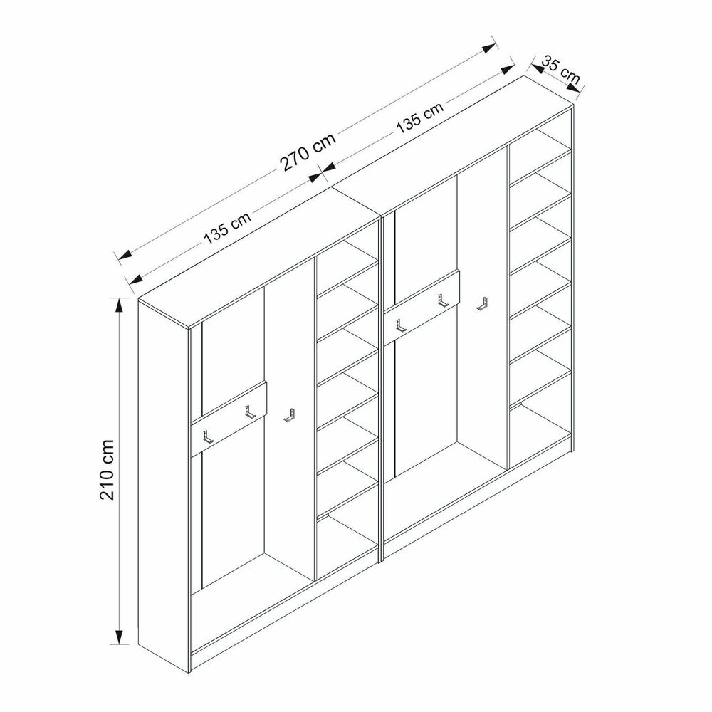 Hall stand Noah - 8258, bijela boja slika 8