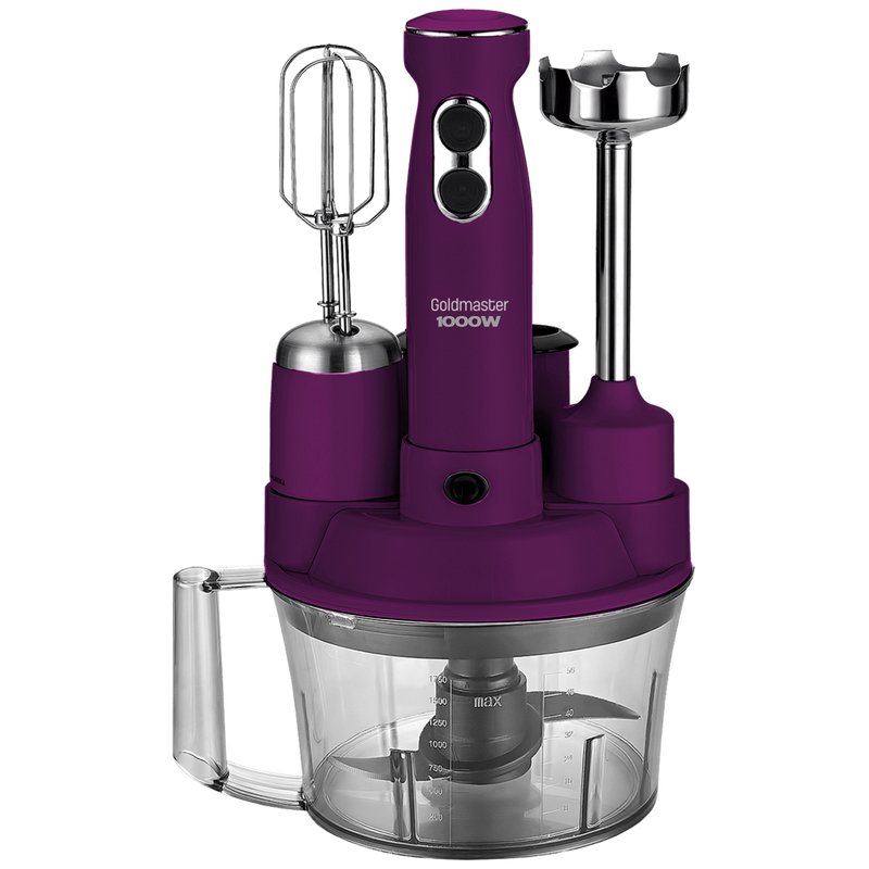 Goldmaster Goldmaster Štapni mikser sa posudom, 5u1, 1000 W, Multipraktik – GM-7239M Elena Max Purple image