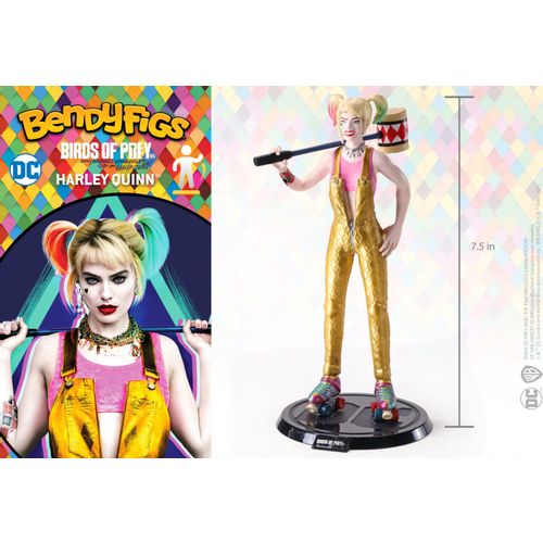 NOBLE COLLECTION - DC - BENDYFIGS - HARLEY QUINN WITH MALLET (BIRDS OF PREY) slika 7