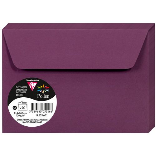 Clairefontaine kuverte Pollen 114x162mm 120gr blackcurrant 1/20 slika 1