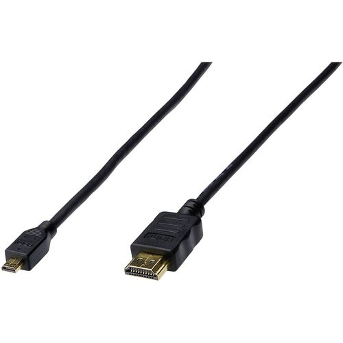 Digitus HDMI priključni kabel HDMI A utikač, HDMI Micro D utikač 1.00 m crna AK-330109-010-S pozlaćeni kontakti HDMI kabel slika 3
