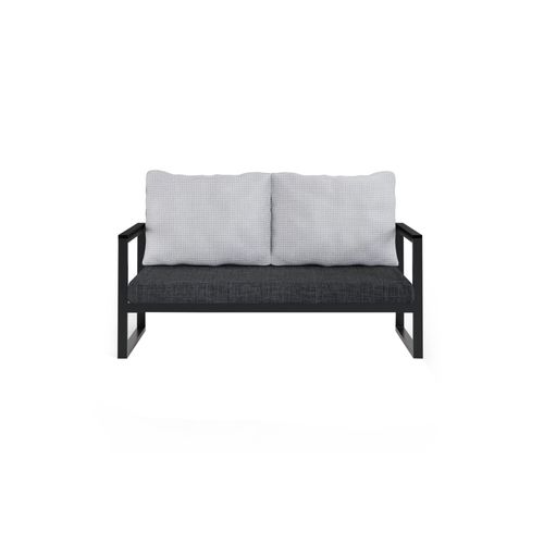 Hanah Home MTLBHC120001 Antracit Crna Baštenska Sofa za 2 Osobe slika 2