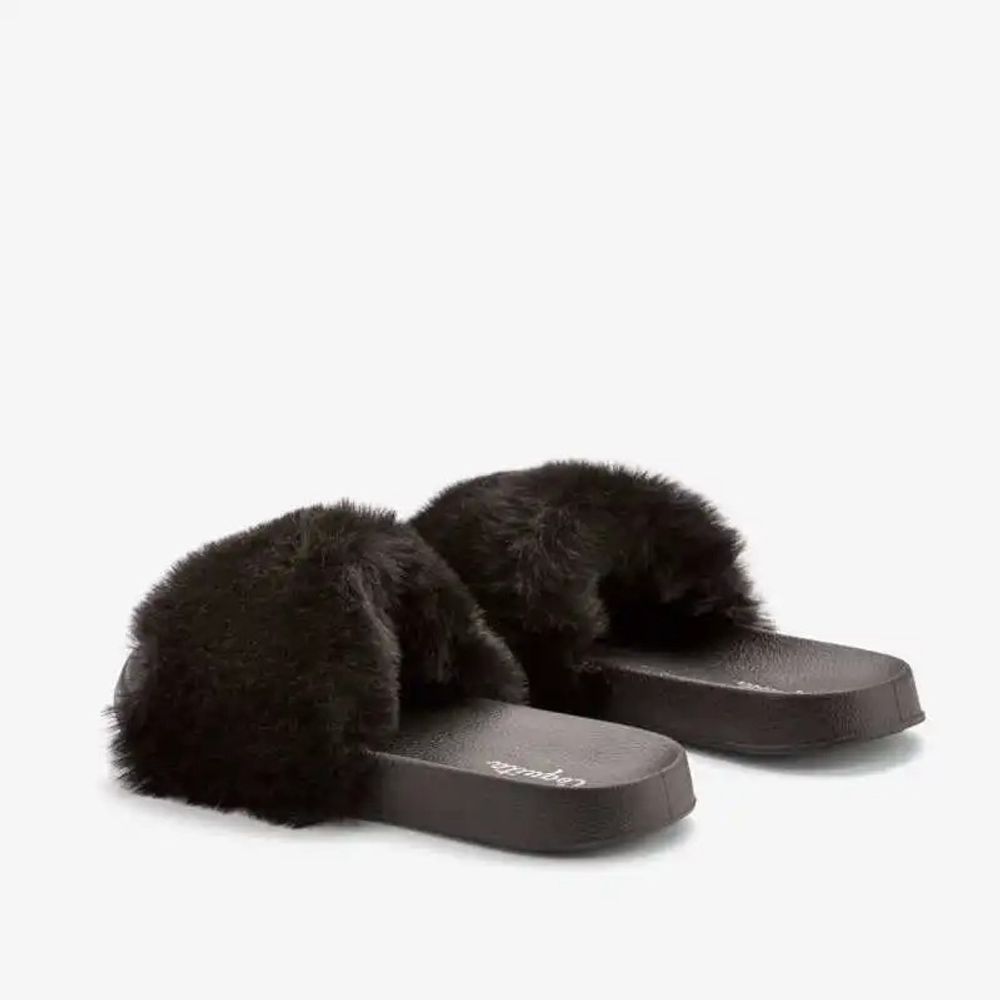 Coqui Ženske papuče Furry, Crne slika 3