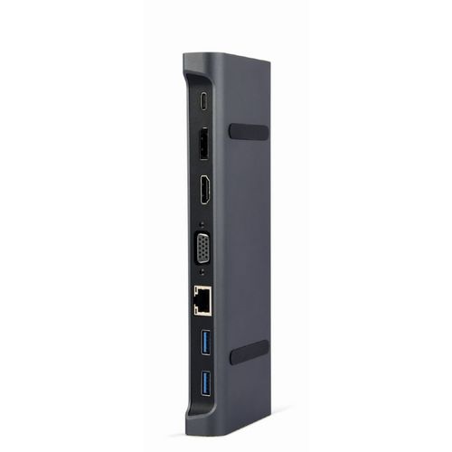 Gembird A-CM-COMBO9-02 USB Type-C 9-in-1 multi-port adapter (Hub3.0 + HDMI + DisplayPort + VGA + PD + LAN + stereo audio) slika 2