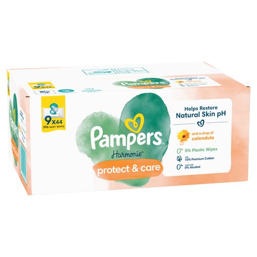 Pampers Harmonie Protect & Care, dječje vlažne maramice, 9x44 komada slika 1