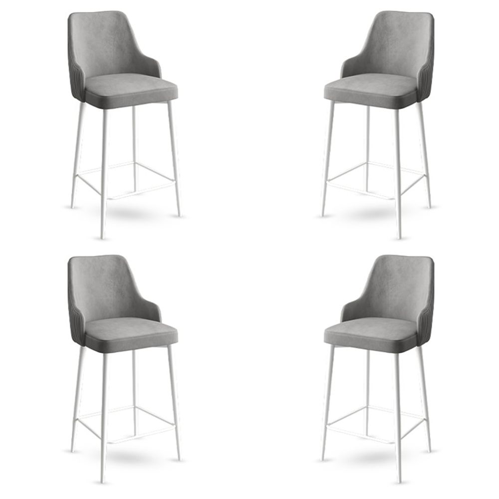 Enox - Sivi i Bijeli Bar Stolac Set (4 Komada) slika 1