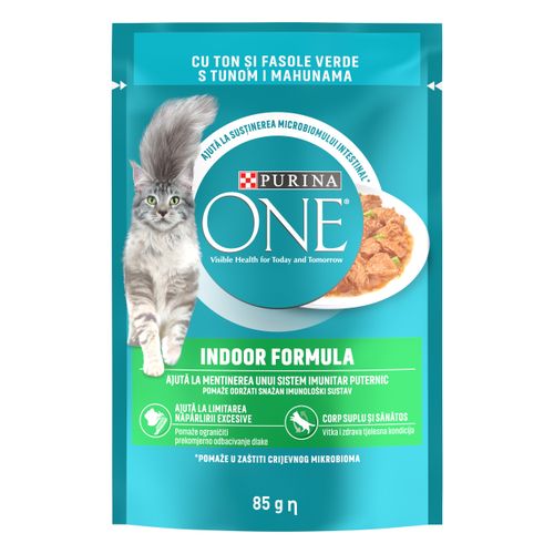 PURINA ONE® INDOOR FORMULA mini fileti u umaku s tunom i mahunama, 26x85 g slika 1