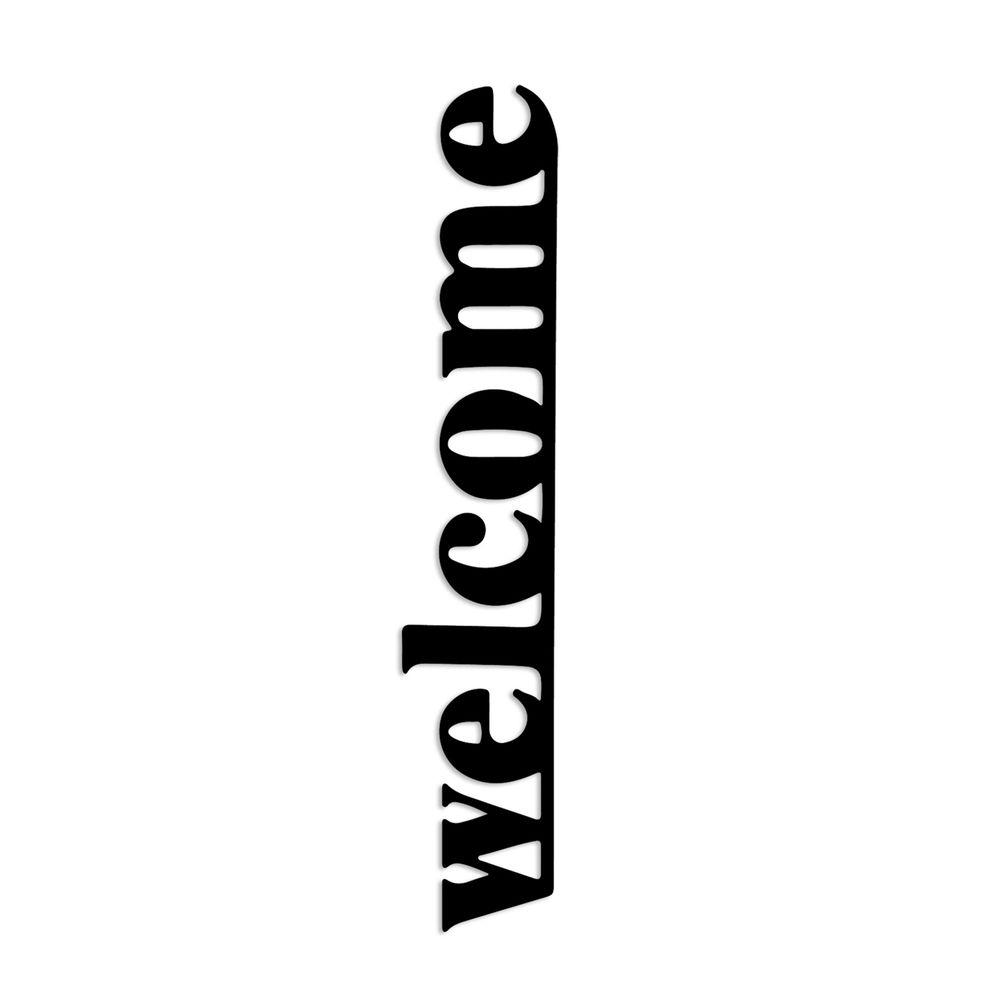 Decorative metal wall accessory Welcome-5, colour: black slika 6