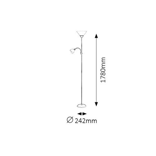 Rabalux Action Podna lampa sa čitačem H180cm,braon/bela slika 3