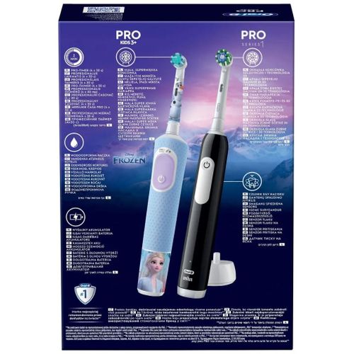 Oral-B električna četkica Familiy Edition PRO SERIES1 BLACK+PRO Kids 3 Frozen slika 3