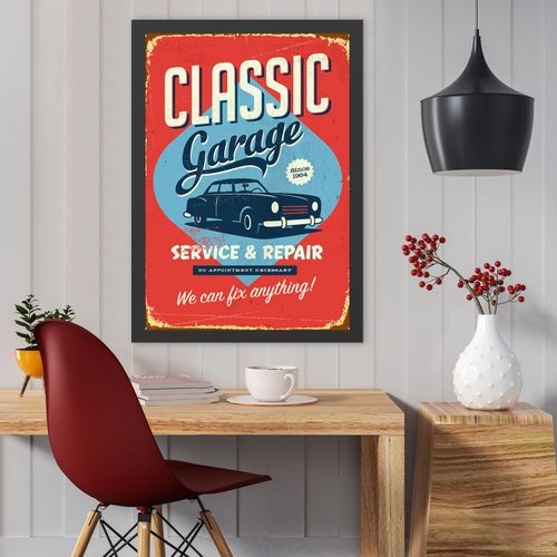 Wallity Ukrasna uokvirena MDF slika Classic Garage (40 x 55) slika 1