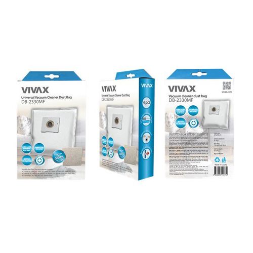 VIVAX HOME vrećice za usisavač sint. (4kom/pak) + filter DB-2330MF slika 1