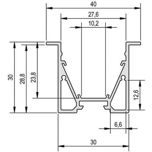 Barthelme  62399831  62399831  profil              aluminij  (D x Š x V) 1000 x 40 x 30 mm    1 St. slika 2