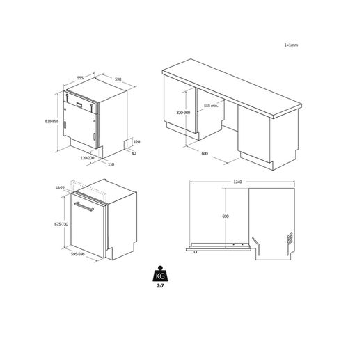 Hoover HI 3E9E0S Ugradna mašina za pranje sudova, 13 kompleta, Eco Power Inverter  slika 7