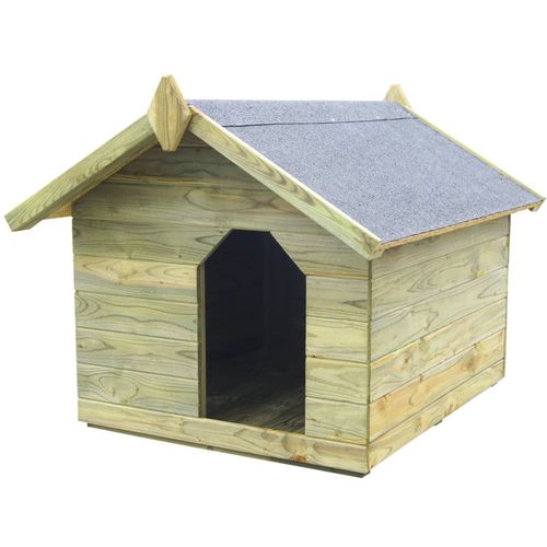 Vrtna kućica za pse od impregnirane borovine s pomičnim krovom slika 14