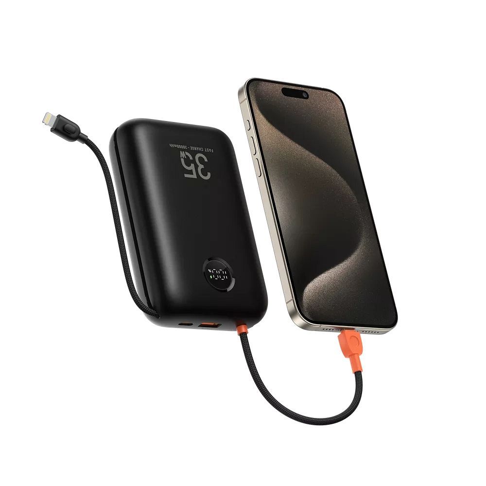 Powerbank Veger K3 PD QC3.0 35W 30000 mAh s ugrađenim Type-C / Lightning kabelima crne boje slika 2