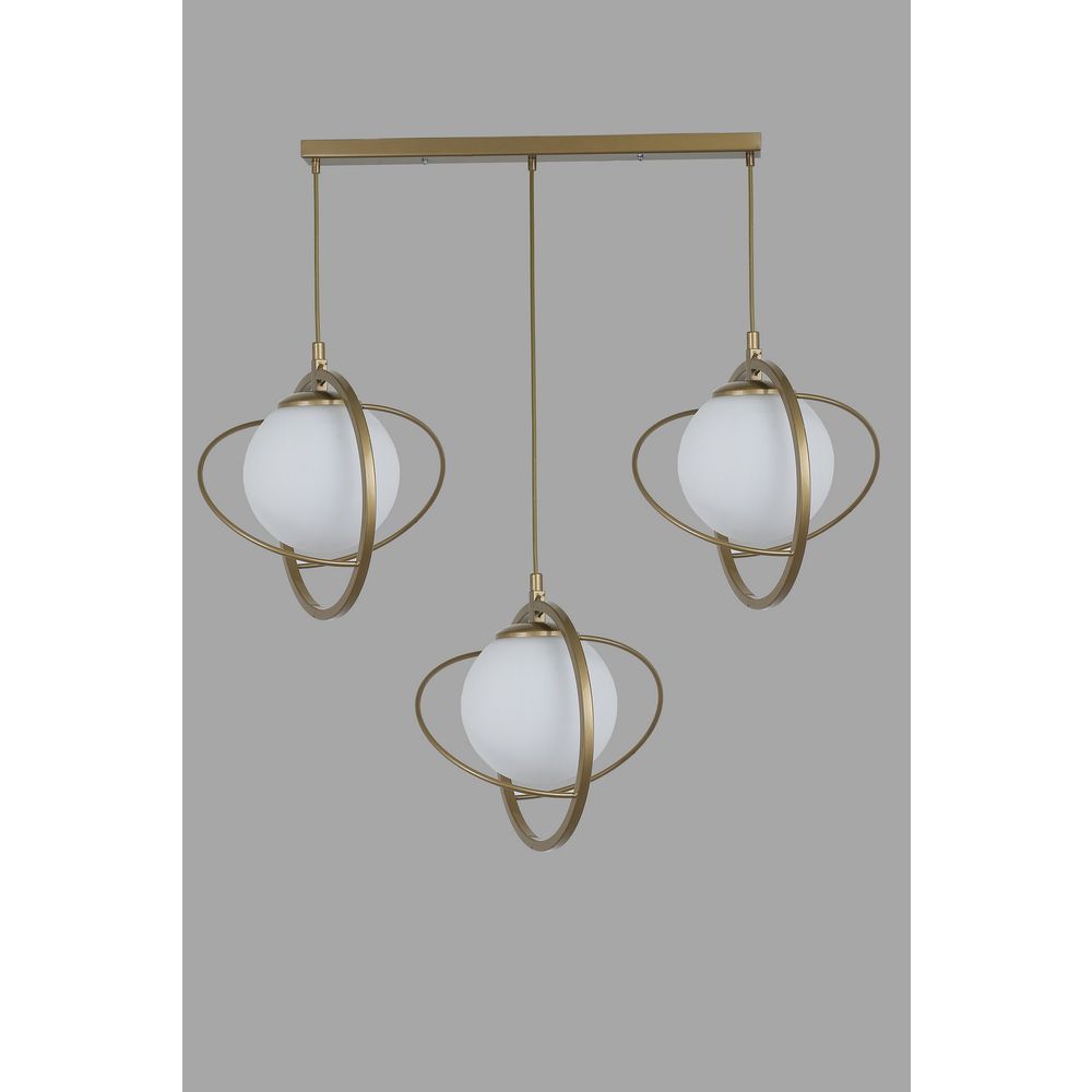 Nepal 3 Lü Sıralı Eskitme Beyaz Camlı Sarkıt AntiqueWhite Luster slika 2