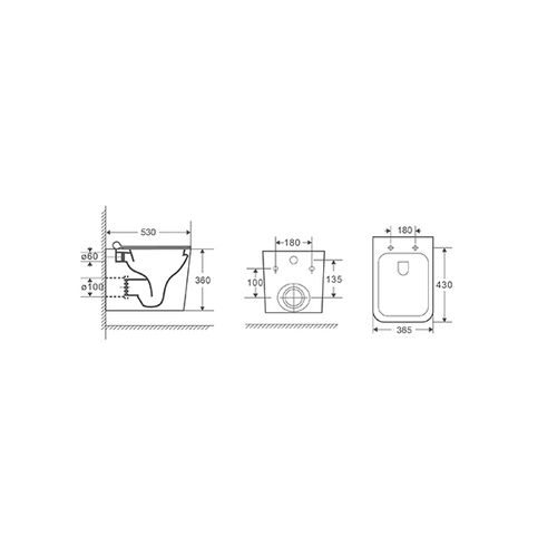 WC školjka zidna LT 057 rimless slika 2