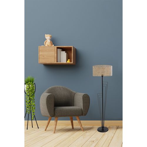 Kelebek Siyah Lambader Silindir Rattan Abajurlu Black Floor Lamp slika 2