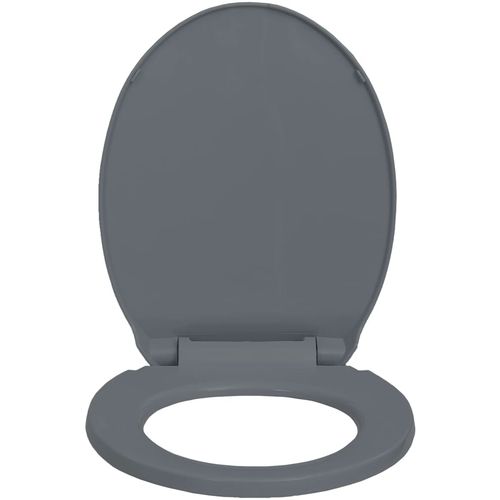 Toaletna daska s mekim zatvaranjem siva ovalna slika 29