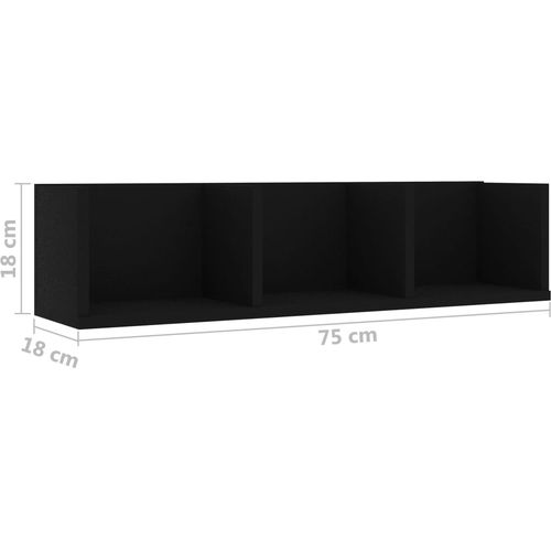 Zidna polica za CD-ove crna 75 x 18 x 18 cm od iverice slika 20