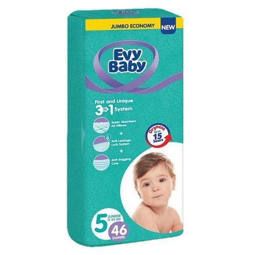 Evy Baby Pelene Jumbo 5 Junior 12-25kg,46kom 3u1 slika 1