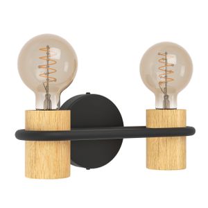 Eglo zidna lampa 'Chieveley' E27, crna/boja drveta